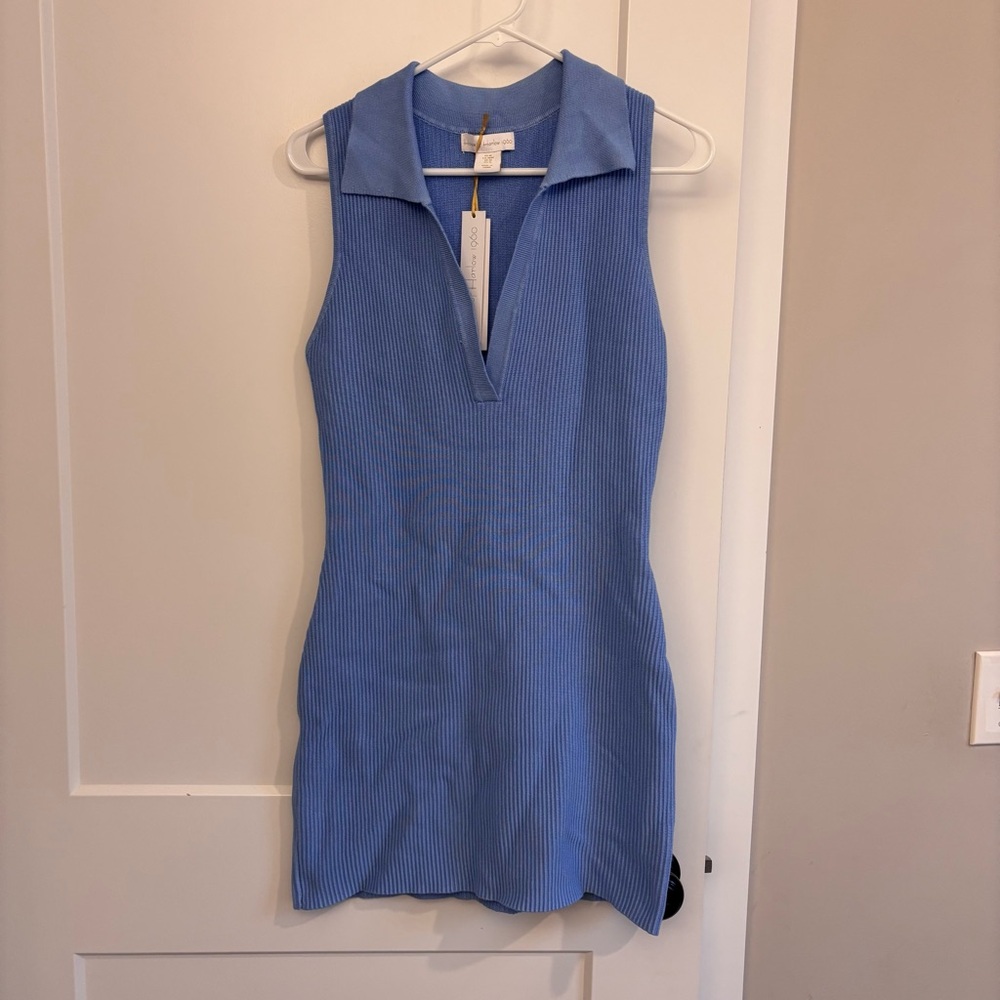 Revolve House of Harlow 1960 Ribbed Polo Mini Dress in Periwinkle Blue